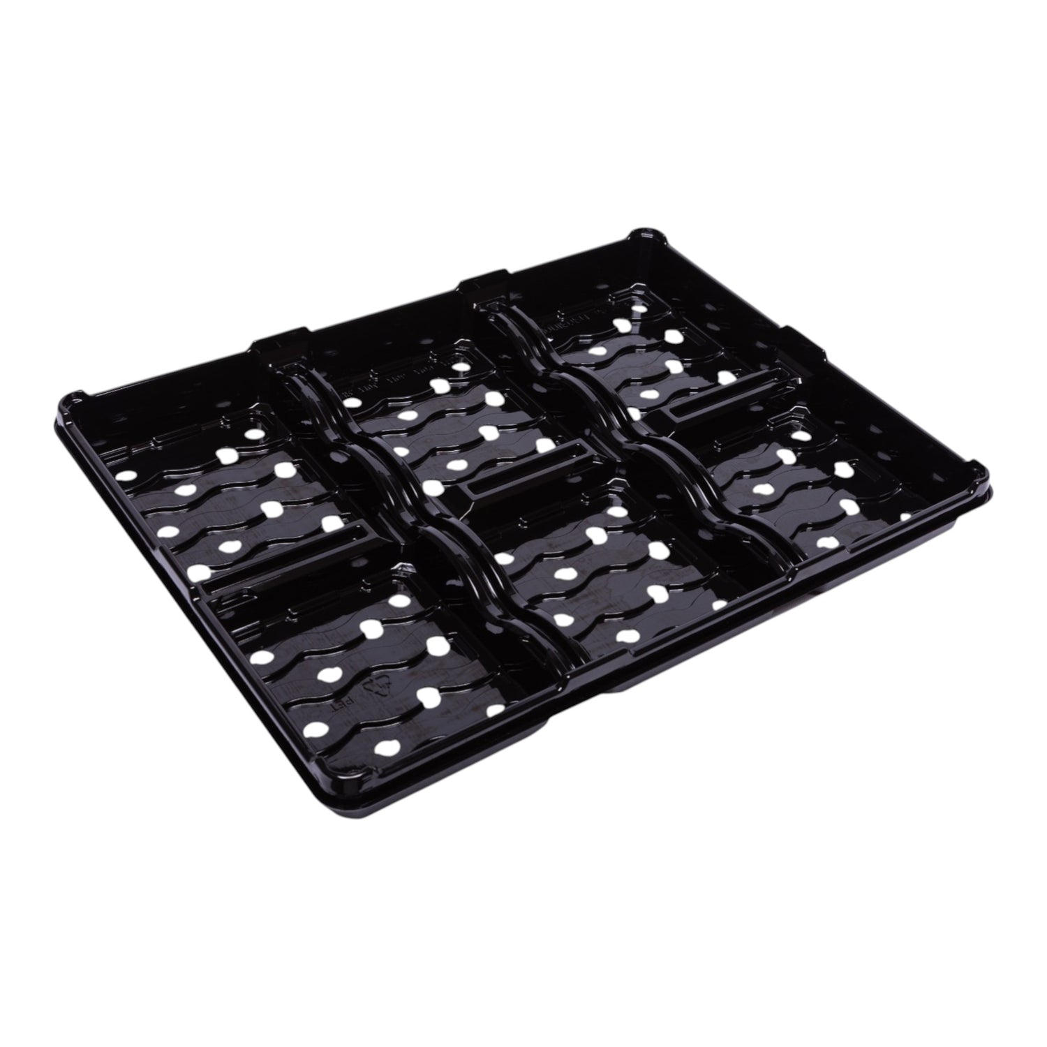 MODIFORM thermoformed PET carry tray for UBP's BLACK (1600 per pallet / Min order 1 Case of 50)