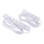 6 Gang Extension Lead 2m - 6 Way UK Mains Power Extension