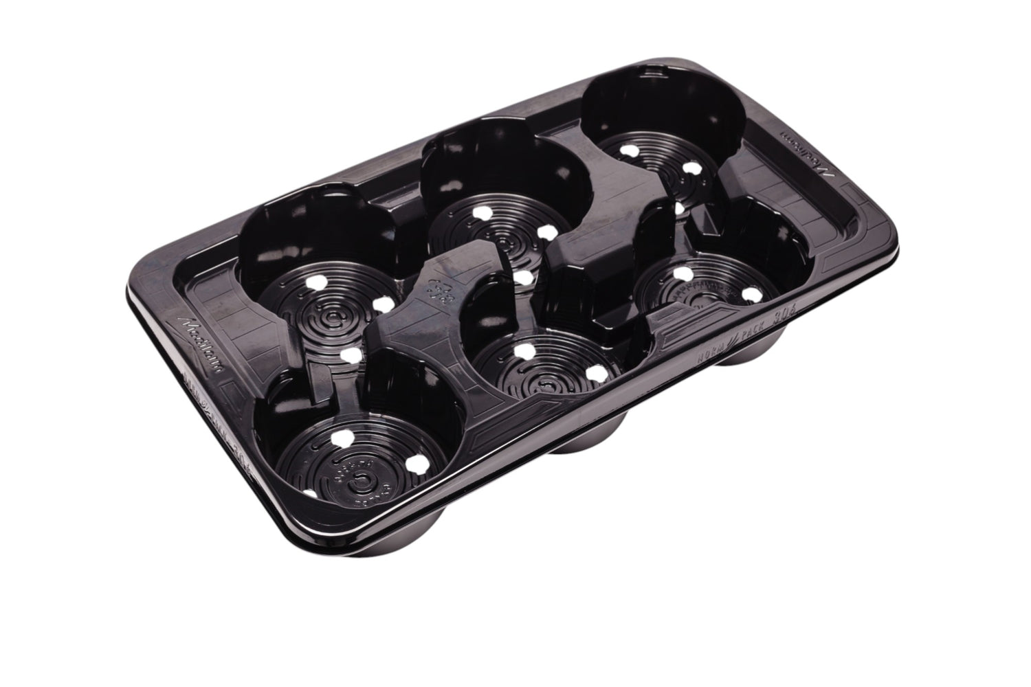 MODIFORM 6x17cm 4 per shelf thermoformed PS transport tray PRISTINE (1200 per pallet / Min order 1 Case of 50)