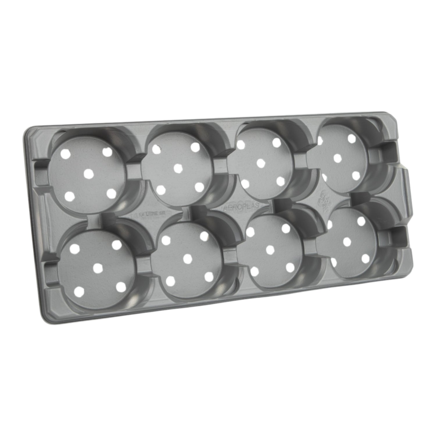 AEROPLAS Square Round Pot Carry Tray 1.4ltr Sq/Round x 8 Grey (1050 per pallet)