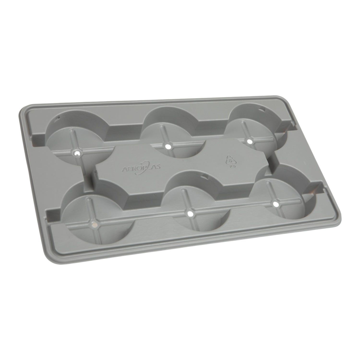 AEROPLAS Pot Carry Tray 1.5ltr Round x 6 Grey (900 per pallet)