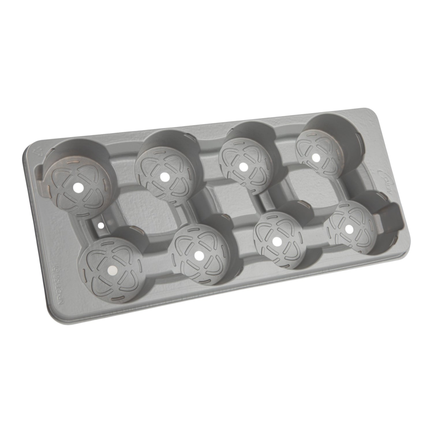 AEROPLAS Pot Carry Tray 13cm Round x 8 Grey (900 per pallet)
