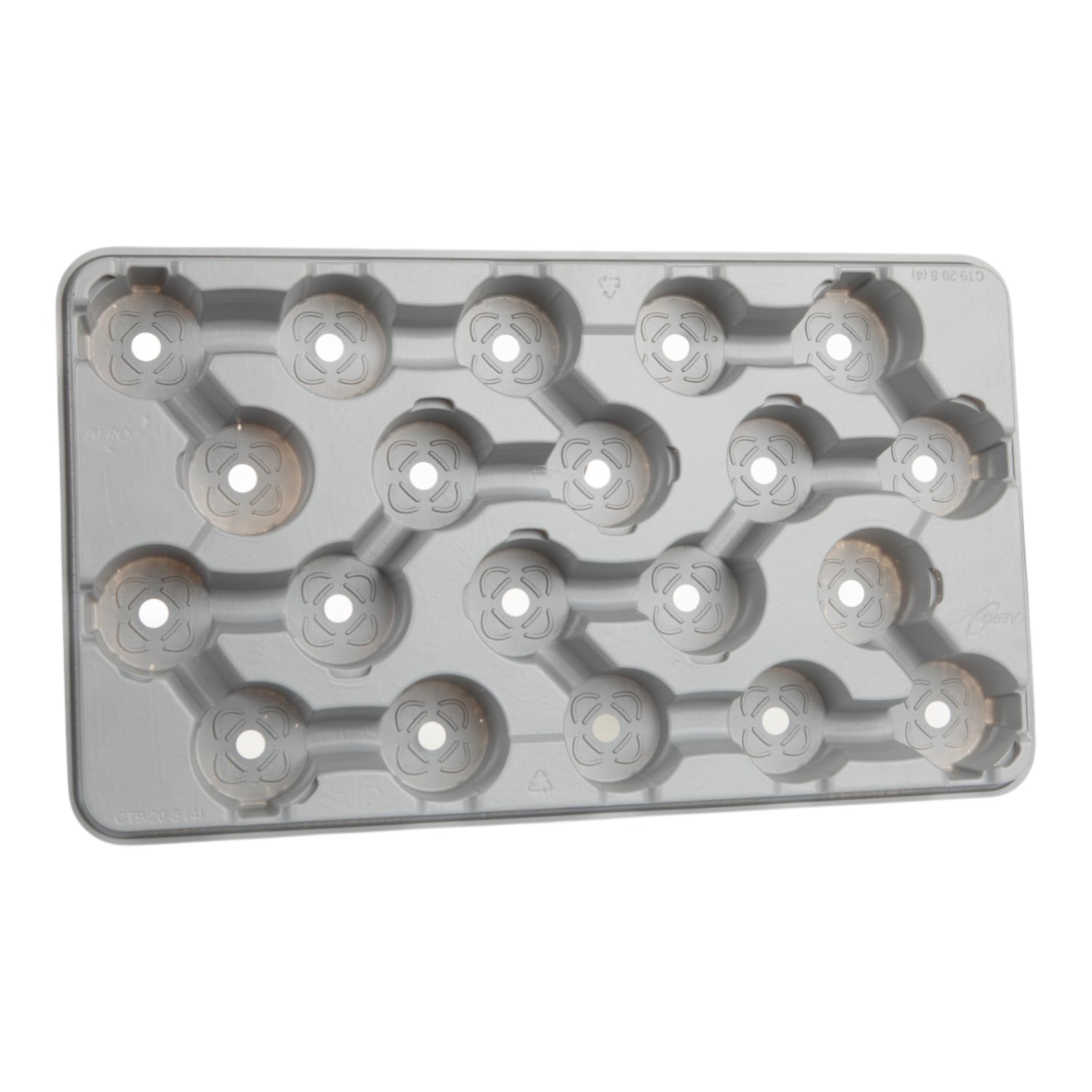 AEROPLAS Pot Carry Tray 9cm Round x 20 Grey (1200 per pallet)