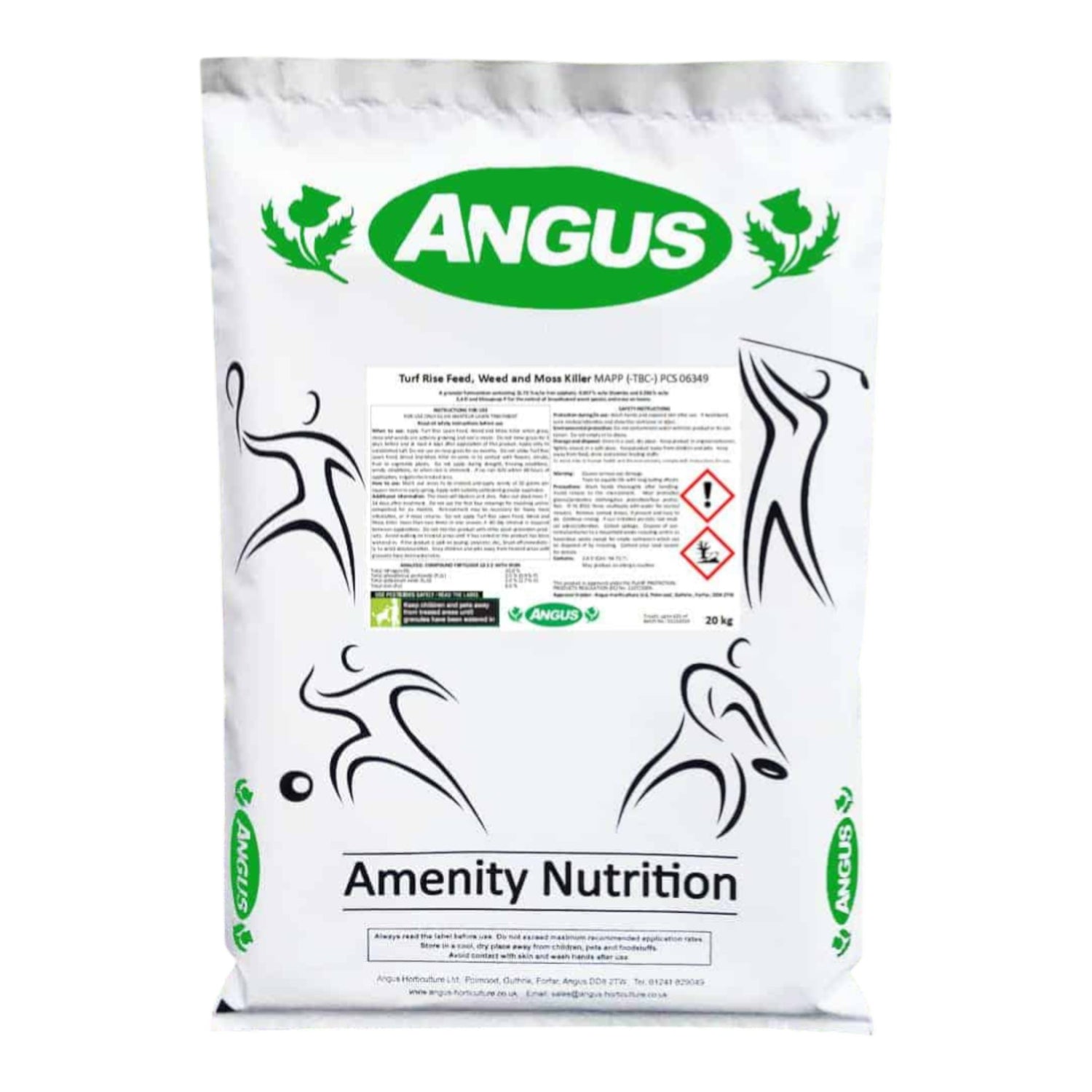 Angus Feed, Weed and Moss Killer 10-2-2 + 8% Fe containing 21.73% w/w iron sulphate (1-2.5mm)