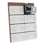 12 Way MDF Lighting Timer Board - 12 Timed Sockets & 2 Auxiliary Fan Sockets