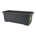 62L Anthracite Flower Box Planter - 86cm Large Rectangular Outdoor Planter