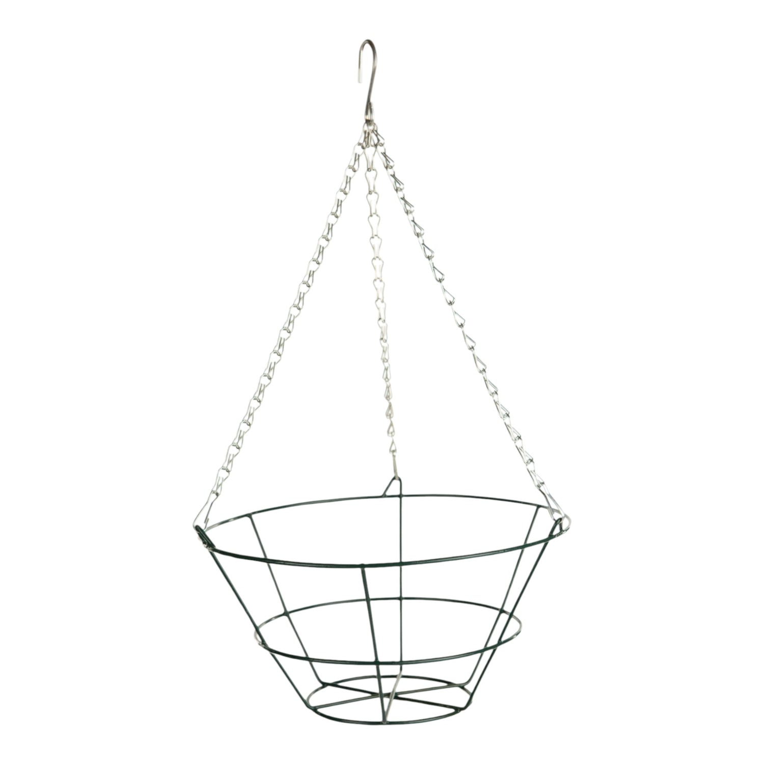 GROWERS OWN 12" Flat Bottom Wire Hanging Basket w/ 3 Chains - Case of 25