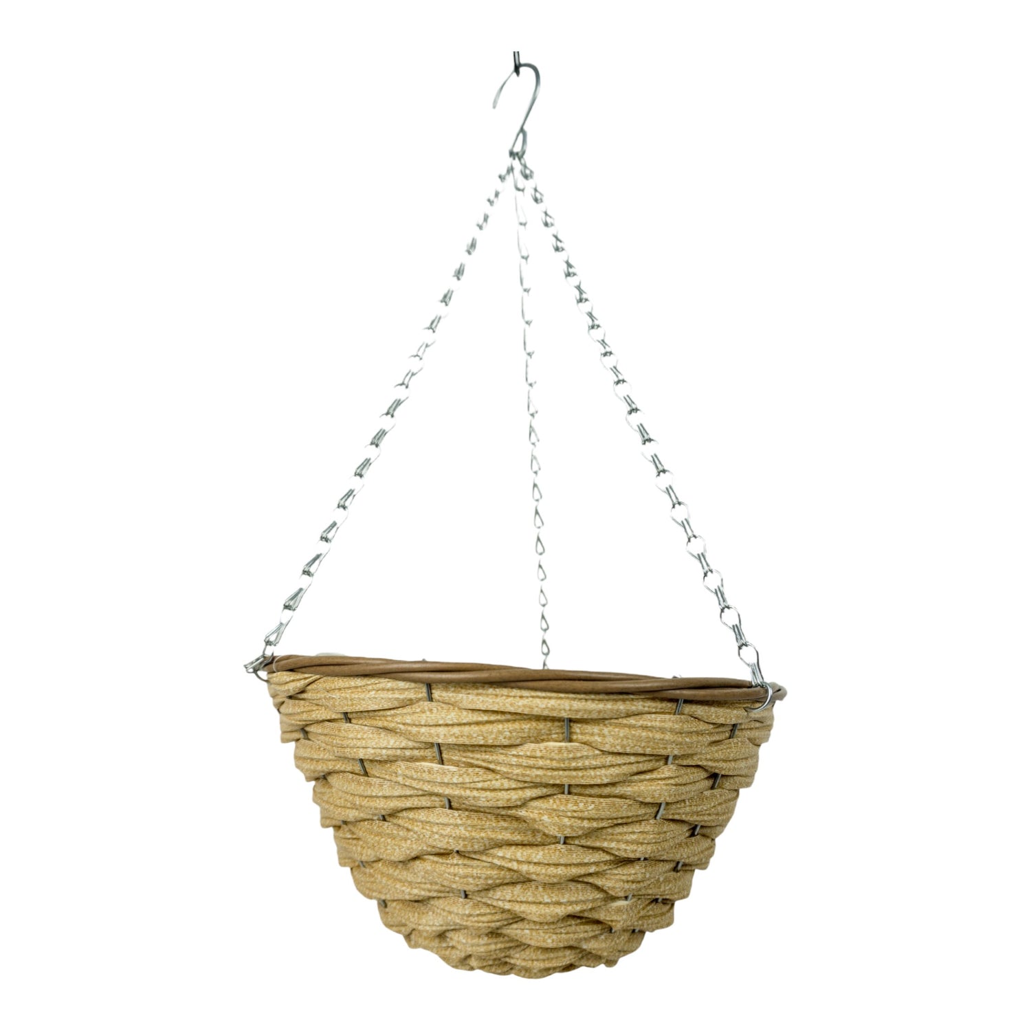 GROWERS OWN Audley End 12" Round Plastic Rattan Hanging Basket (Box of 20)