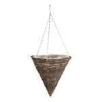 Growers Own Black Rattan Hanging Basket 14" Cone - 35 x 39.5cm