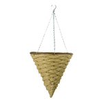 Growers Own Lyme 14" Cone Plastic Rattan Hanging Basket