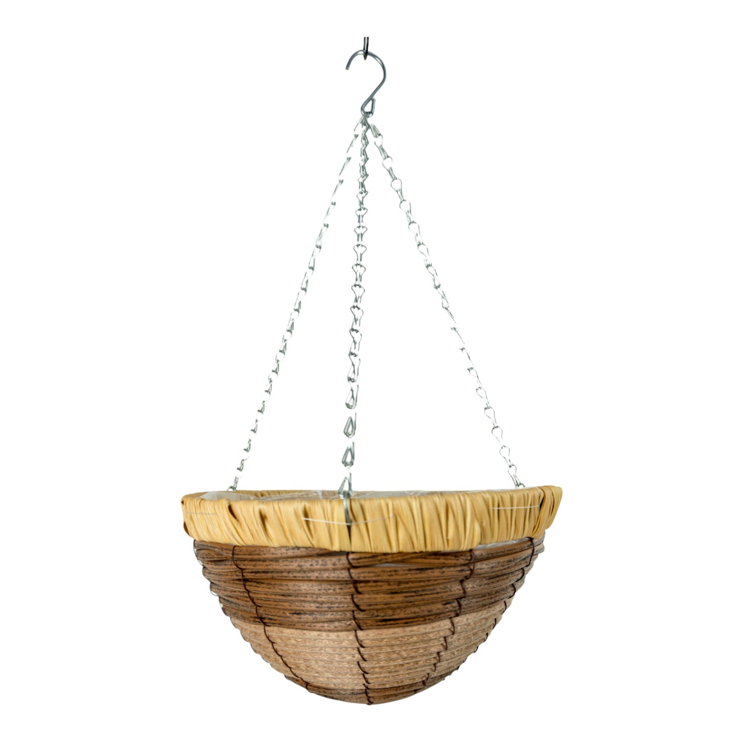 GROWERS OWN Wilton 12" Round Plastic Rattan Hanging Basket (Box of 20)