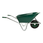 Growers Own 90L 120Kg Green Polypropylene Wheelbarrow with Run Flat Tyre