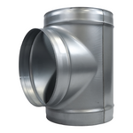 315mm Galvanised Steel Tee Piece - Round Ventilation Ducting Connector
