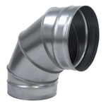 250mm Galvanised Steel 90° Elbow - Round Ventilation Ducting Bend