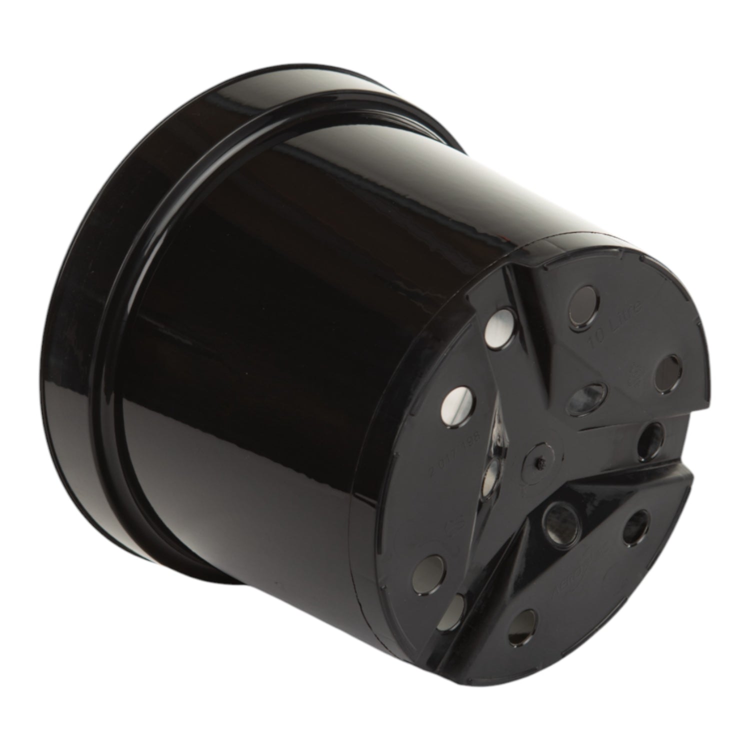 AEROPLAS 10ltr Non-Slotted Round Container Pot BLACK (pallet of 750)