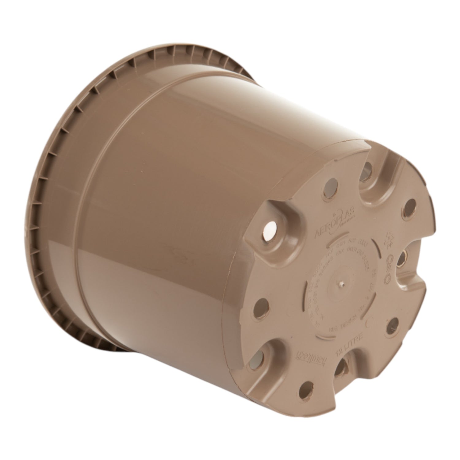 AEROPLAS 12ltr Non-Slotted Round Container Pot TAUPE (540 per pallet)
