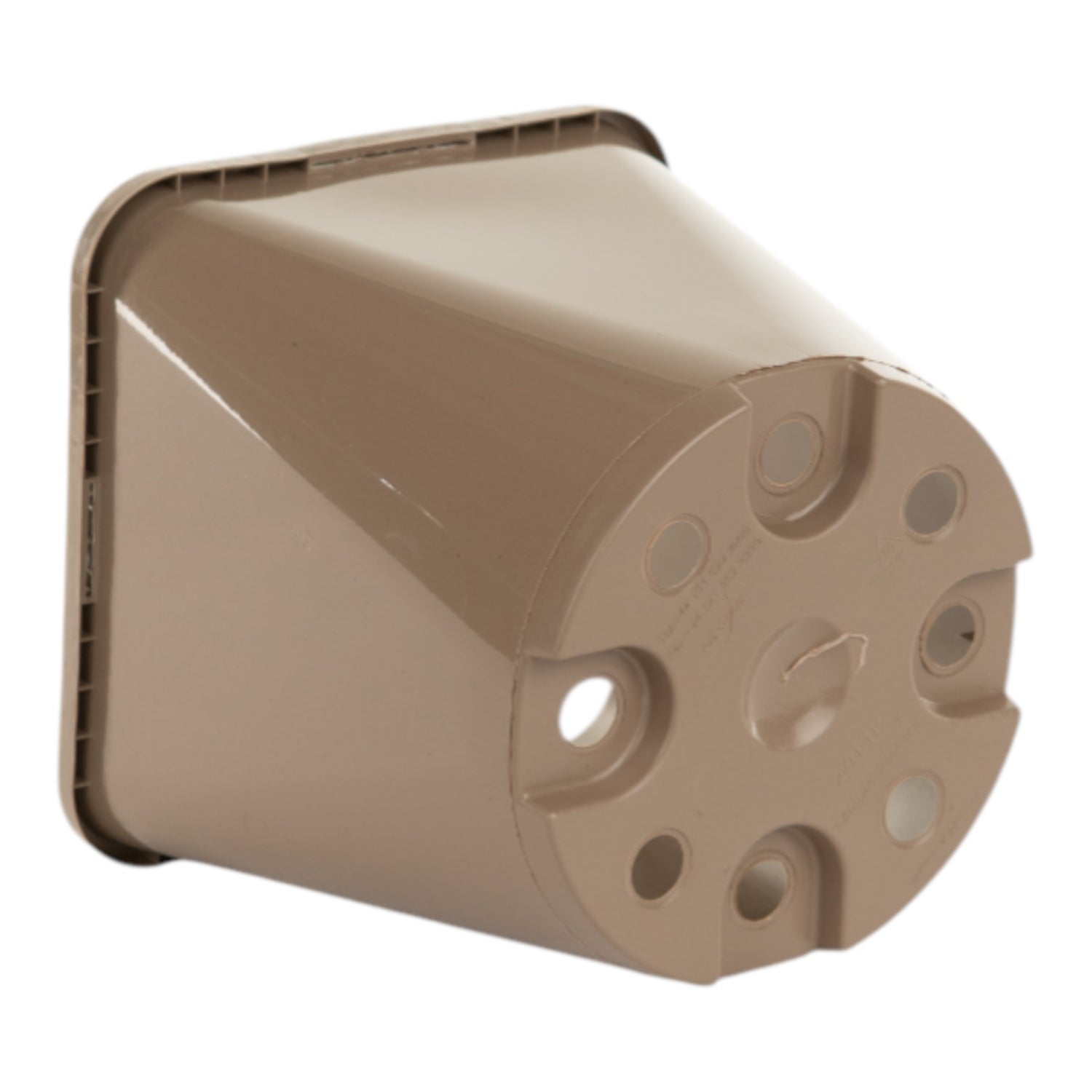AEROPLAS 2ltr Slotted (25mm) Square Round TAUPE (net of 70 / 56 nets per pallet)