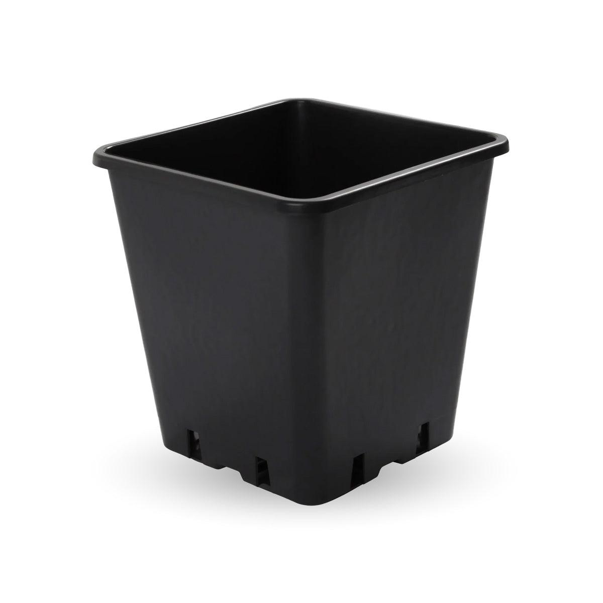 6.5L Square Plant Pot - Heavy Duty Black Plastic Grow Pot