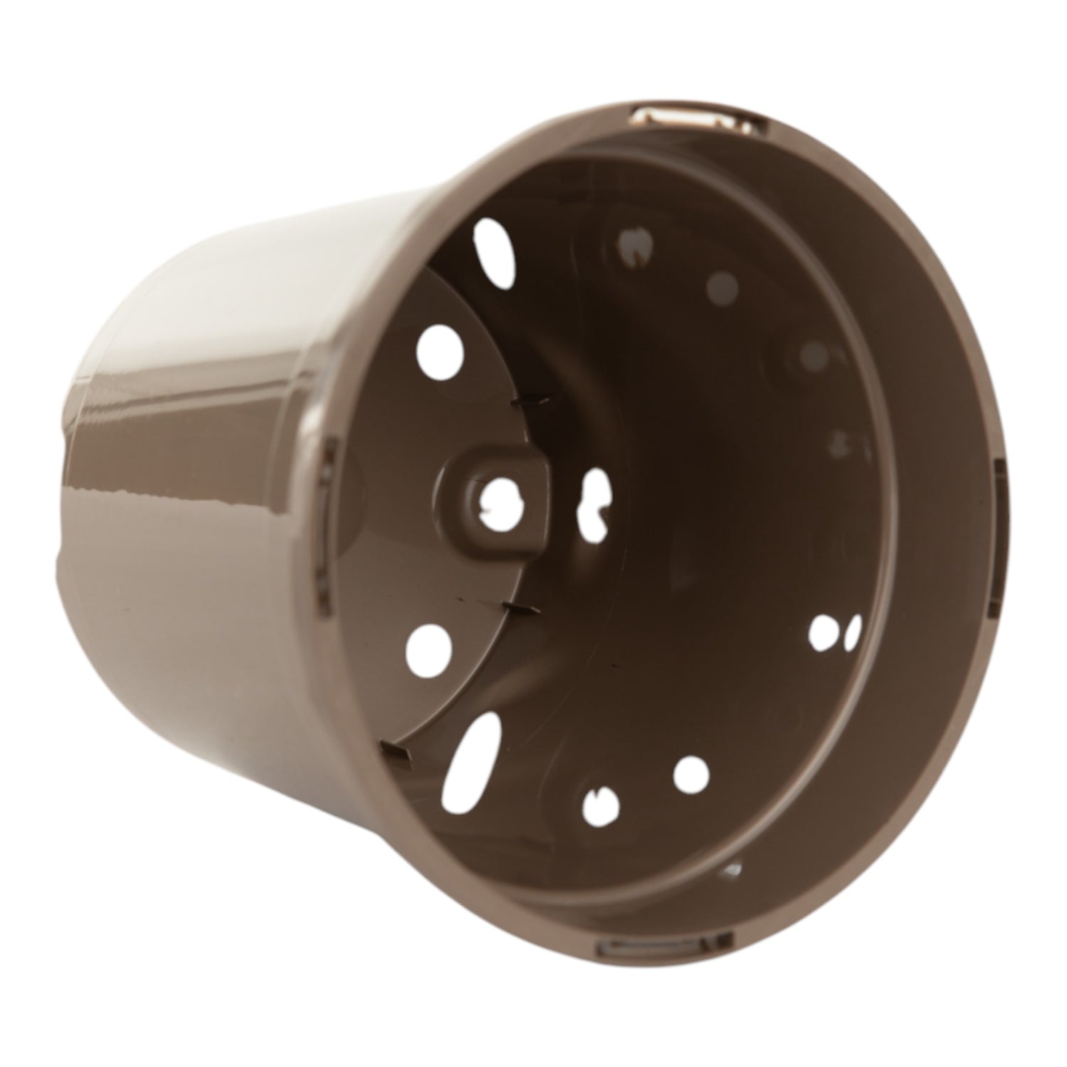 AEROPLAS 1.5ltr Slotted (40mm) Round Container Pot TAUPE (net of 105 / 56 per pallet)