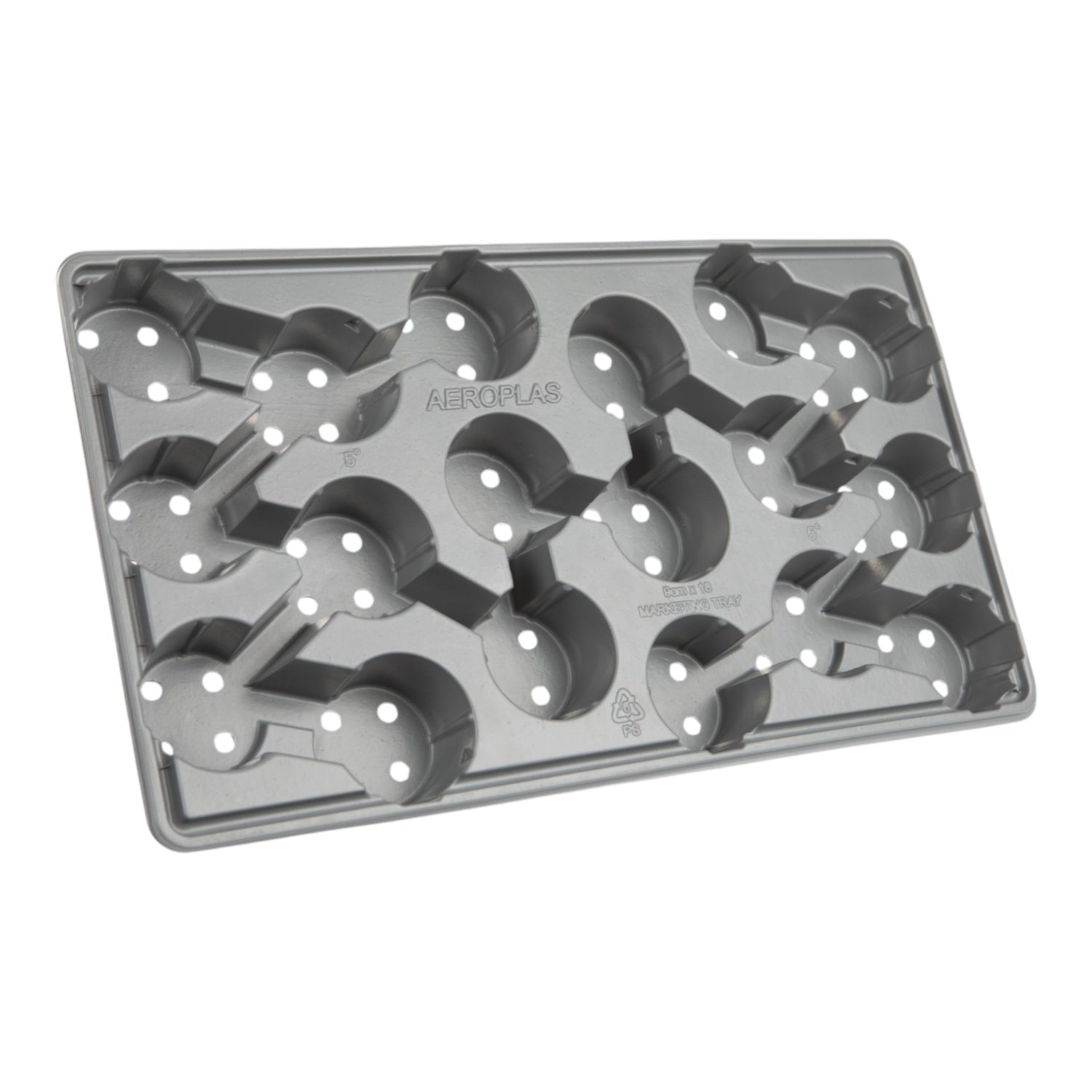 AEROPLAS Pot Carry Tray 9cm Round x 18 Grey (900 per pallet)