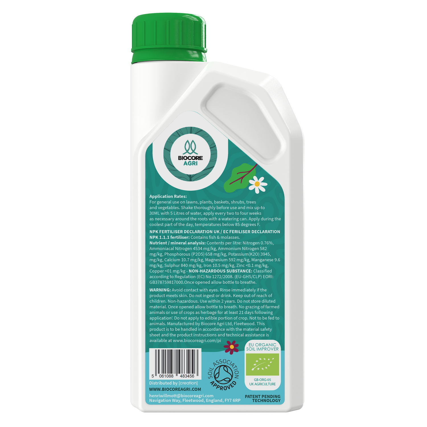 BIOCORE AGRI - Hydrolysed Fish Blood & Bones 1L