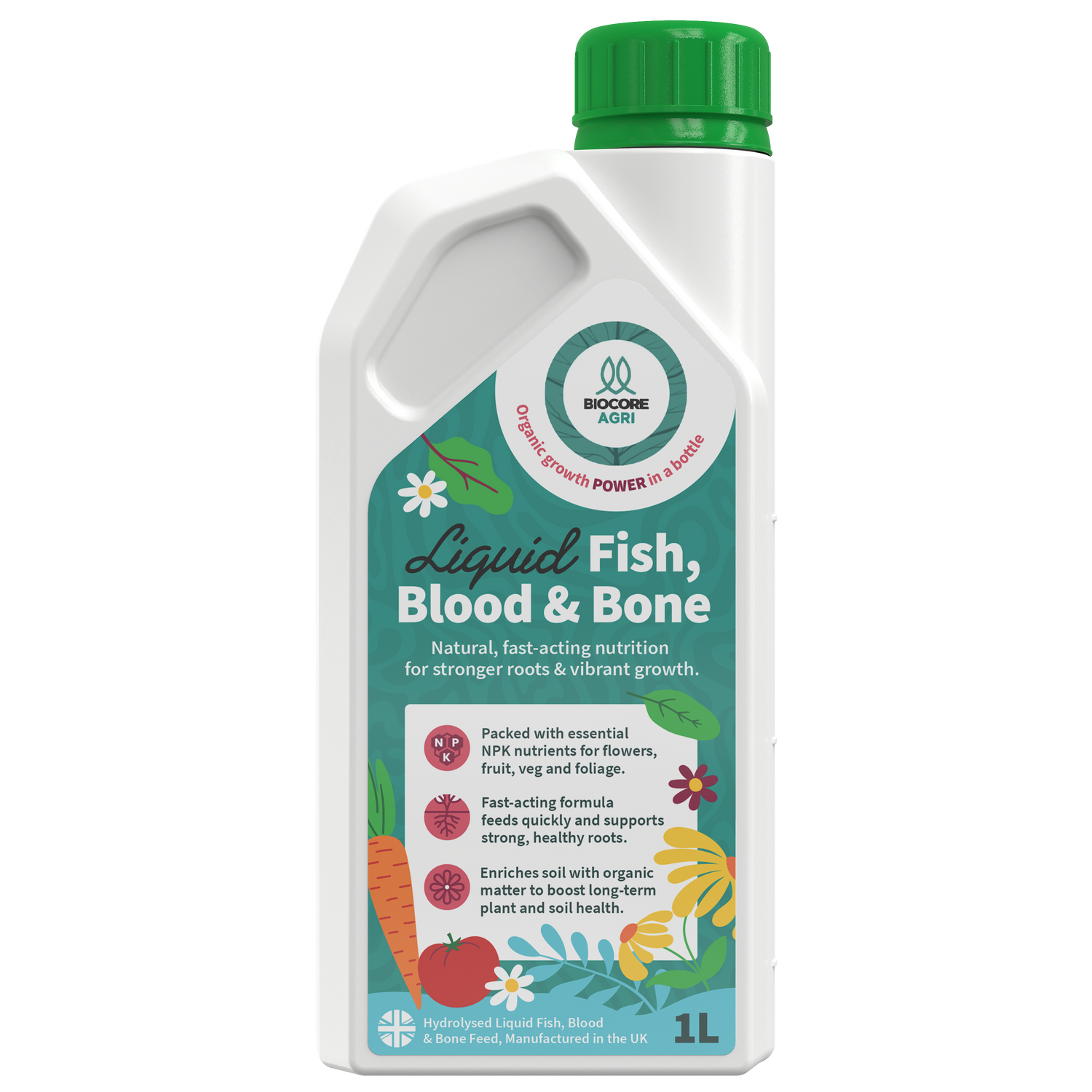 BIOCORE AGRI - Hydrolysed Fish Blood & Bones 1L