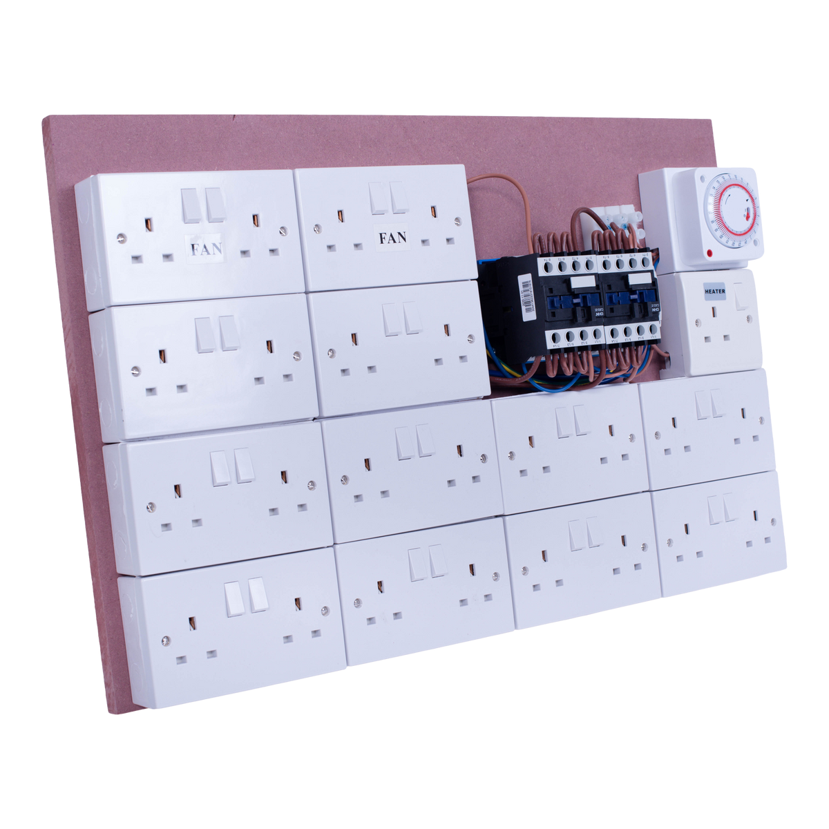20 Way +4 + HEATER MDF Lighting Timer Boards with Fan Sockets (4 per box)