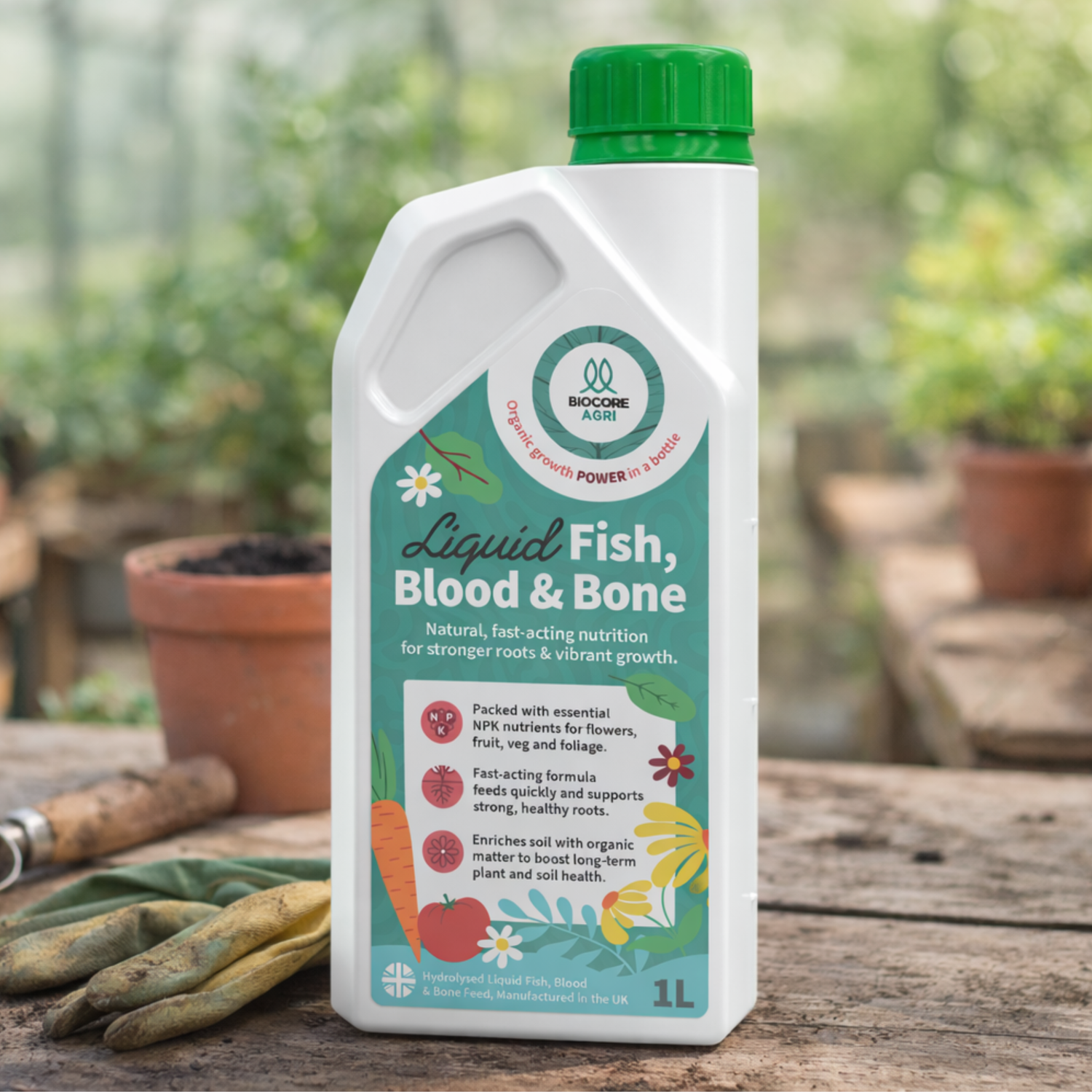 BIOCORE AGRI - Hydrolysed Fish Blood & Bones 1L