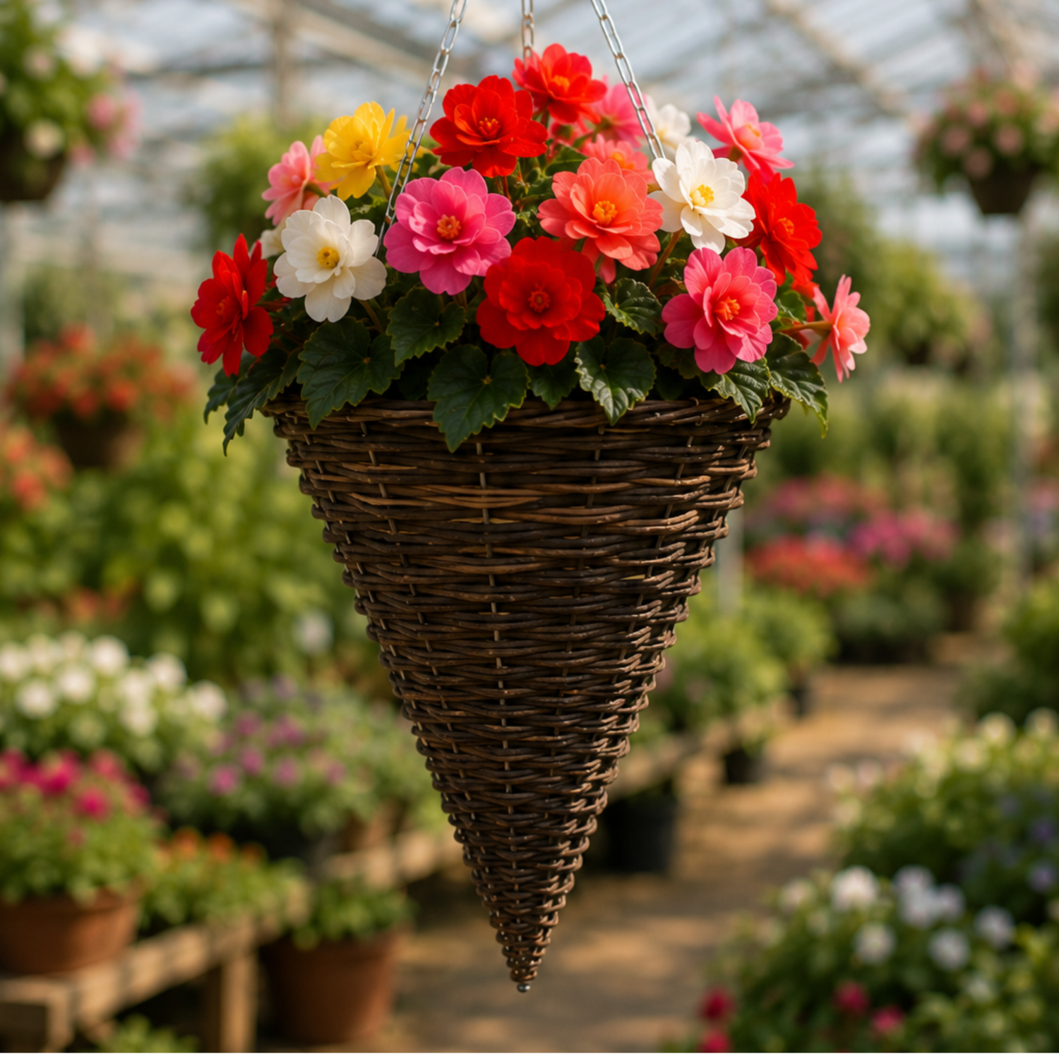GROWERS OWN Black Rattan Hanging Basket 14" CONE 35cm x 39.5cm (20 per box)