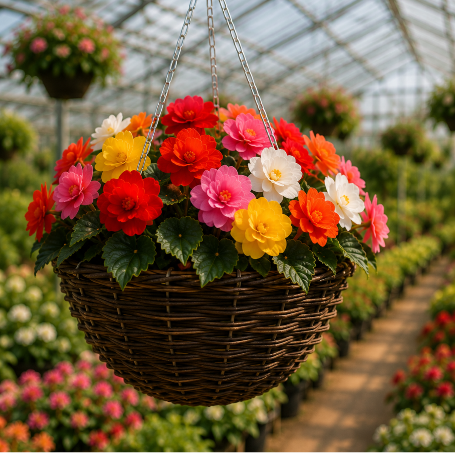 GROWERS OWN Black Rattan Hanging Basket 12" ROUND 30cm x 15cm (20 per box)
