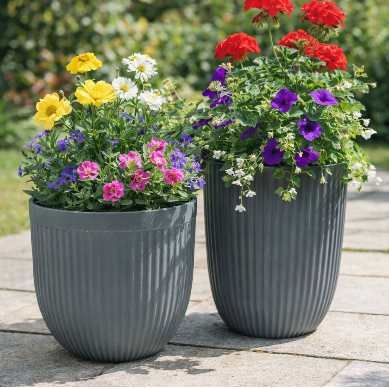 GROWERS OWN 22" Grey Fluted Tall Planter (96 per pallet)