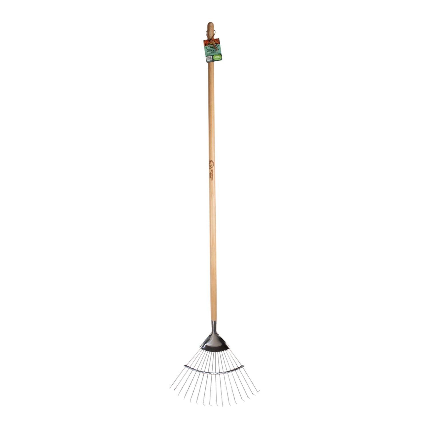 Growers Own Stainless Steel Lawn and Leaf Rake w/ Ashwood Handle