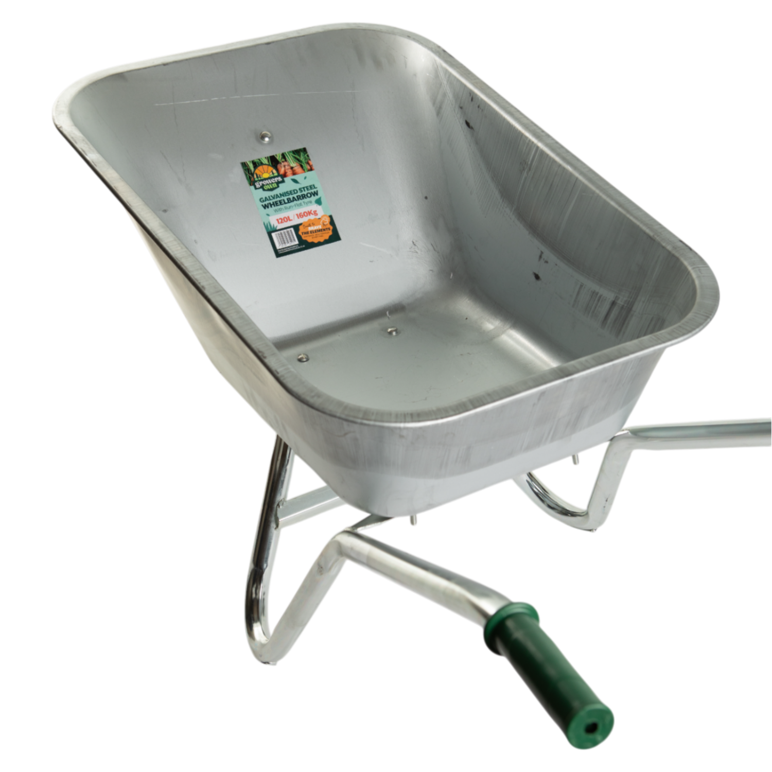 GROWERS OWN 160kg Galvanised Steel Wheelbarrow with Run Flat Tyre