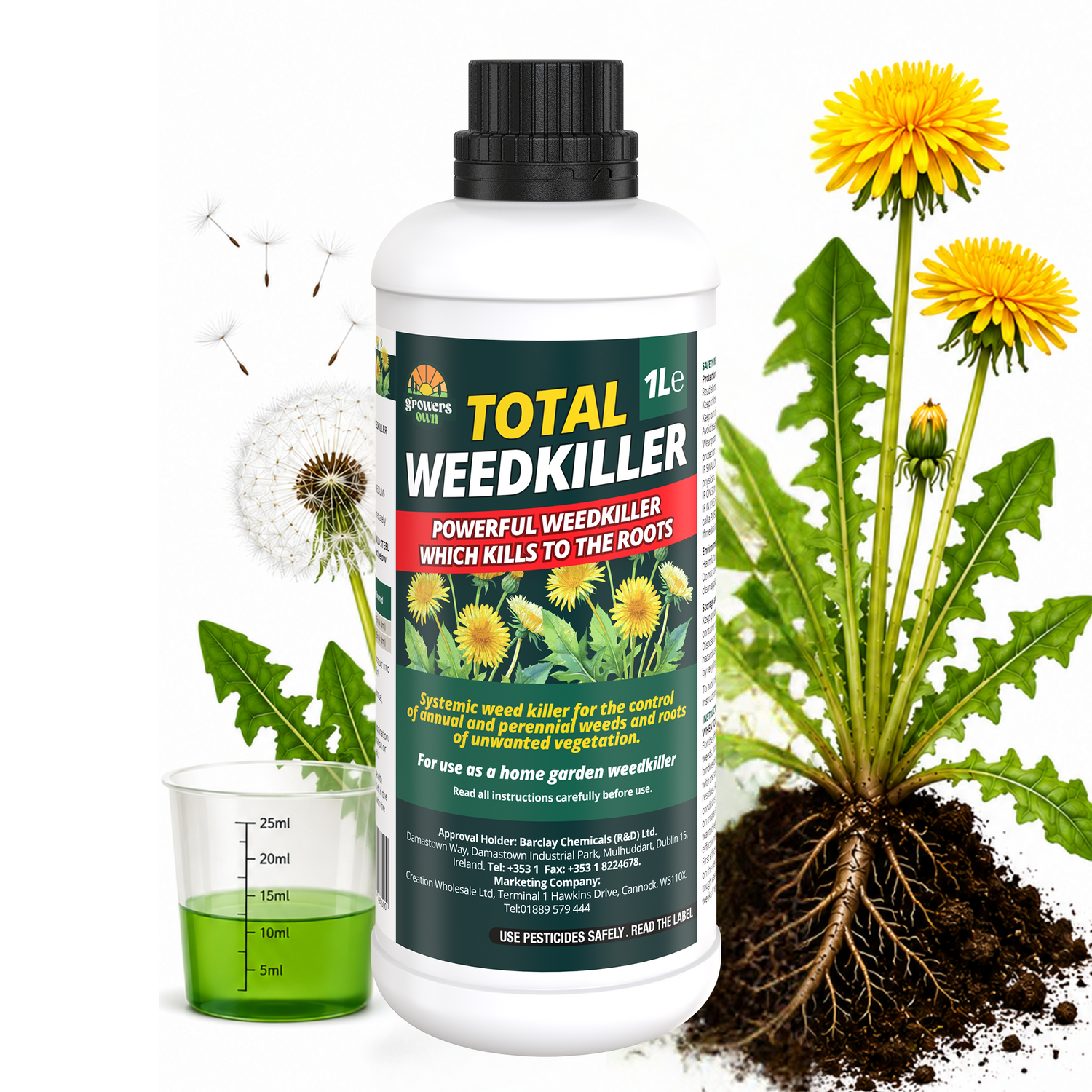 Growers Own Total Weedkiller – Extra Strong 1L Glyphosate Concentrate