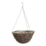 Growers Own Black Rattan Round Hanging Basketwholesale hanging baskets UK wholesale garden supplies hanging baskets bulk