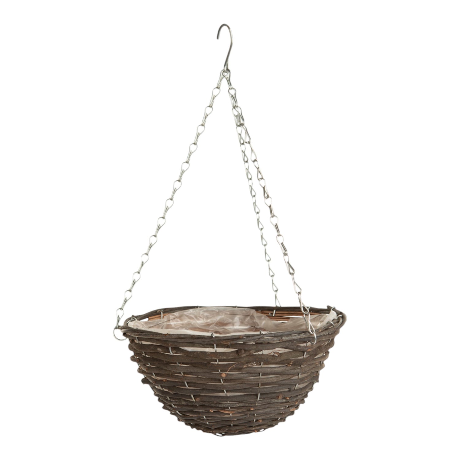 Growers Own Black Rattan Round Hanging Basketwholesale hanging baskets UK wholesale garden supplies hanging baskets bulk