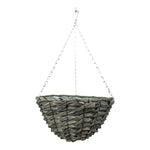 Growers Own Castle Howard Round Plastic Rattan Hanging Basket wholesale hanging baskets UK wholesale garden supplies hanging baskets bulk