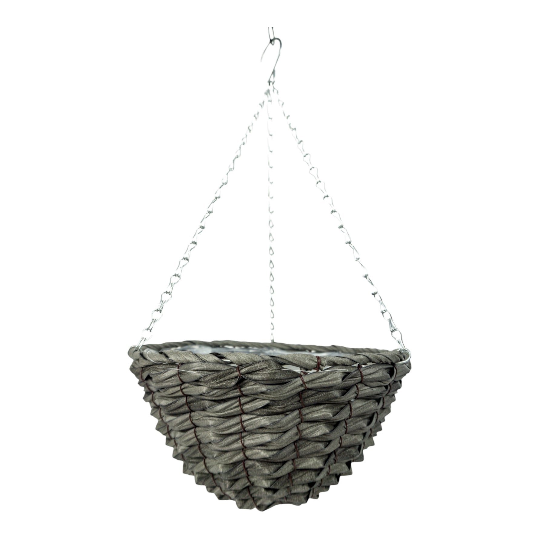 Growers Own Castle Howard Round Plastic Rattan Hanging Basket wholesale hanging baskets UK wholesale garden supplies hanging baskets bulk