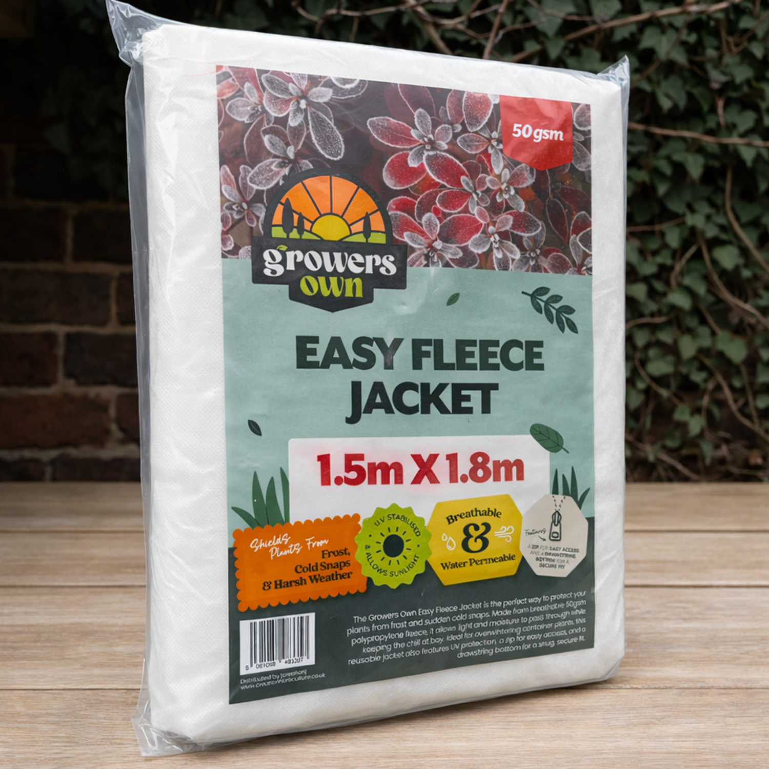 GROWERS OWN Easy Fleece Jacket 50gsm 1.5m x 1.8m with zipper