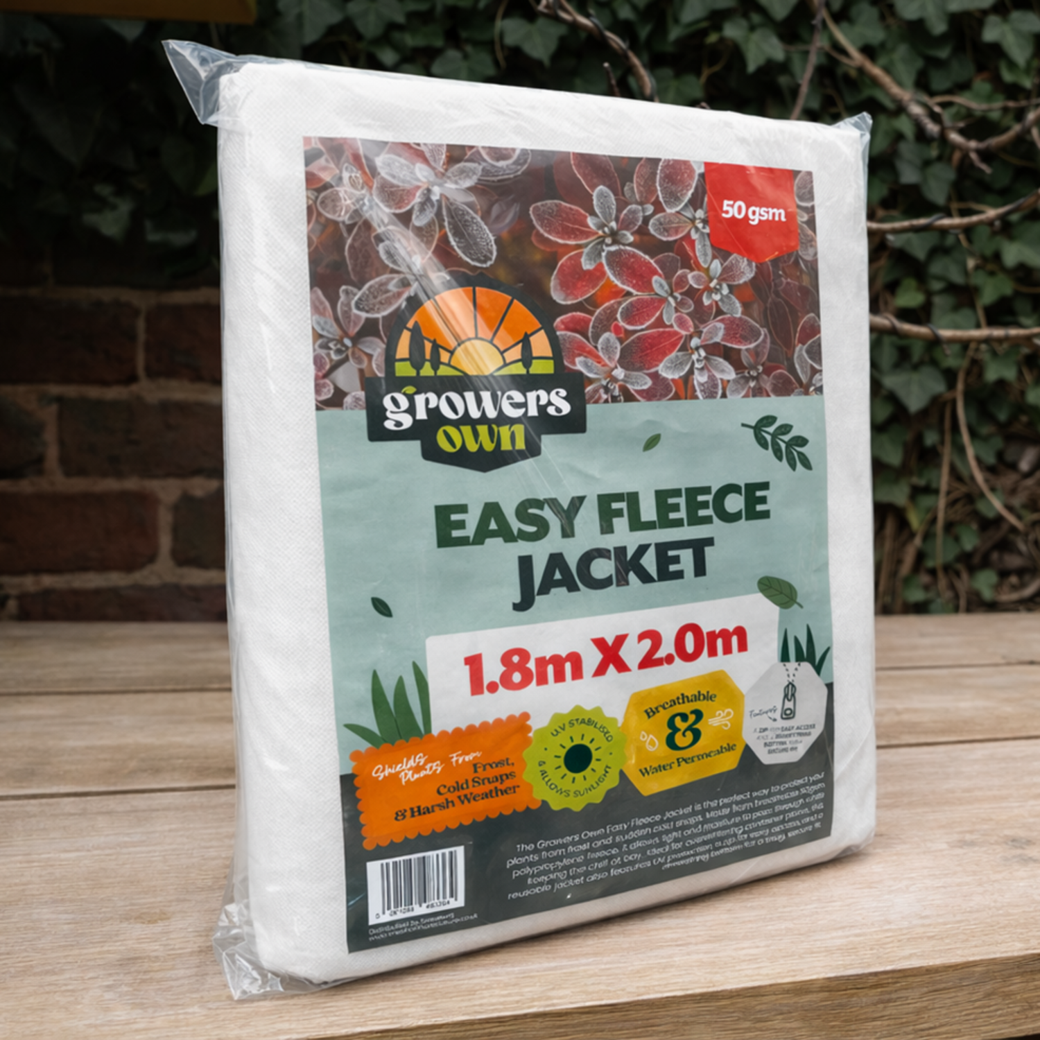 GROWERS OWN Easy Fleece Jacket 50gsm 1.8m x 2m with zipper