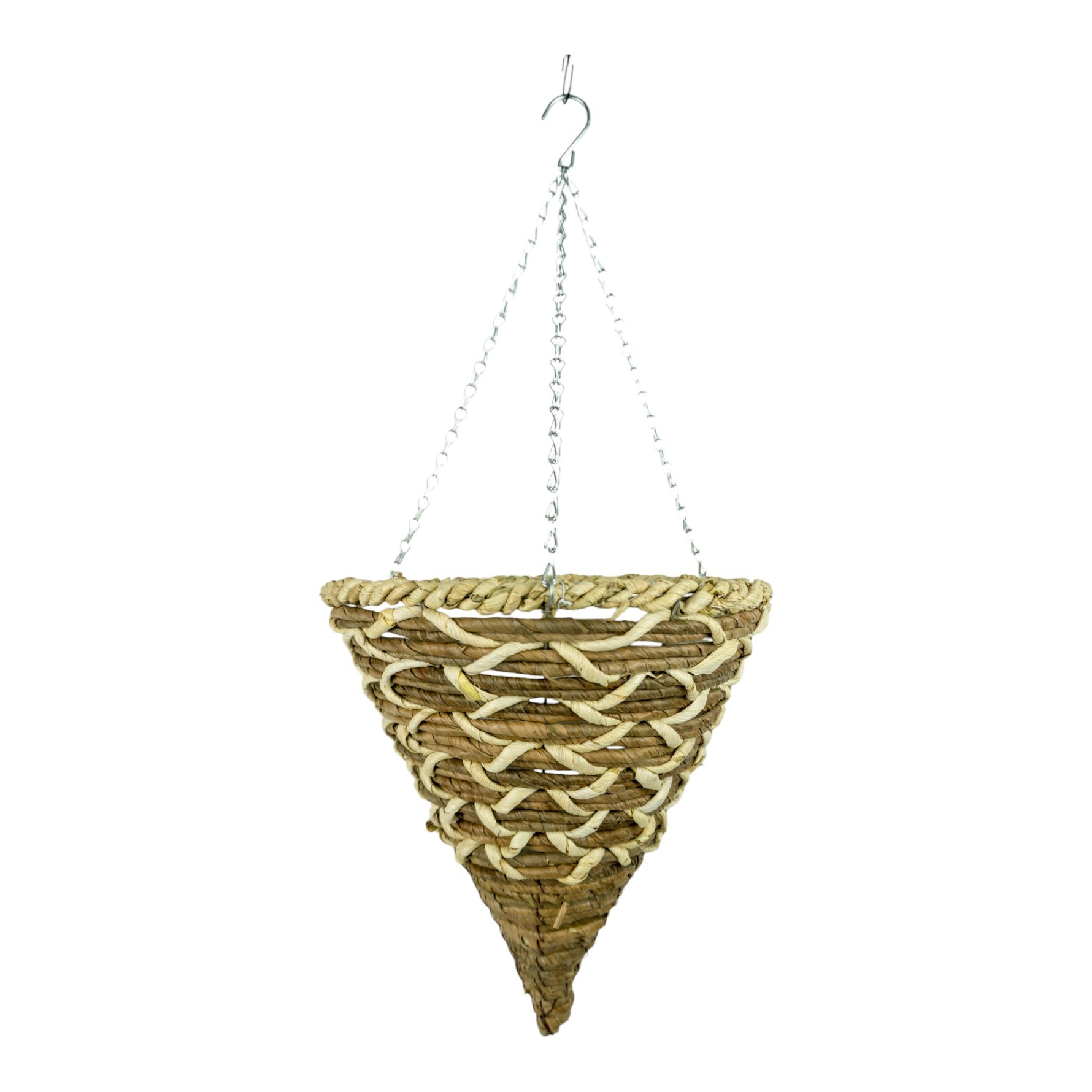 Growers Own Harewood Cone Hanging Basket Corn Rope and Banana Leaf Rope Box of 20_wholesale hanging baskets UK wholesale garden supplies hanging baskets bulk