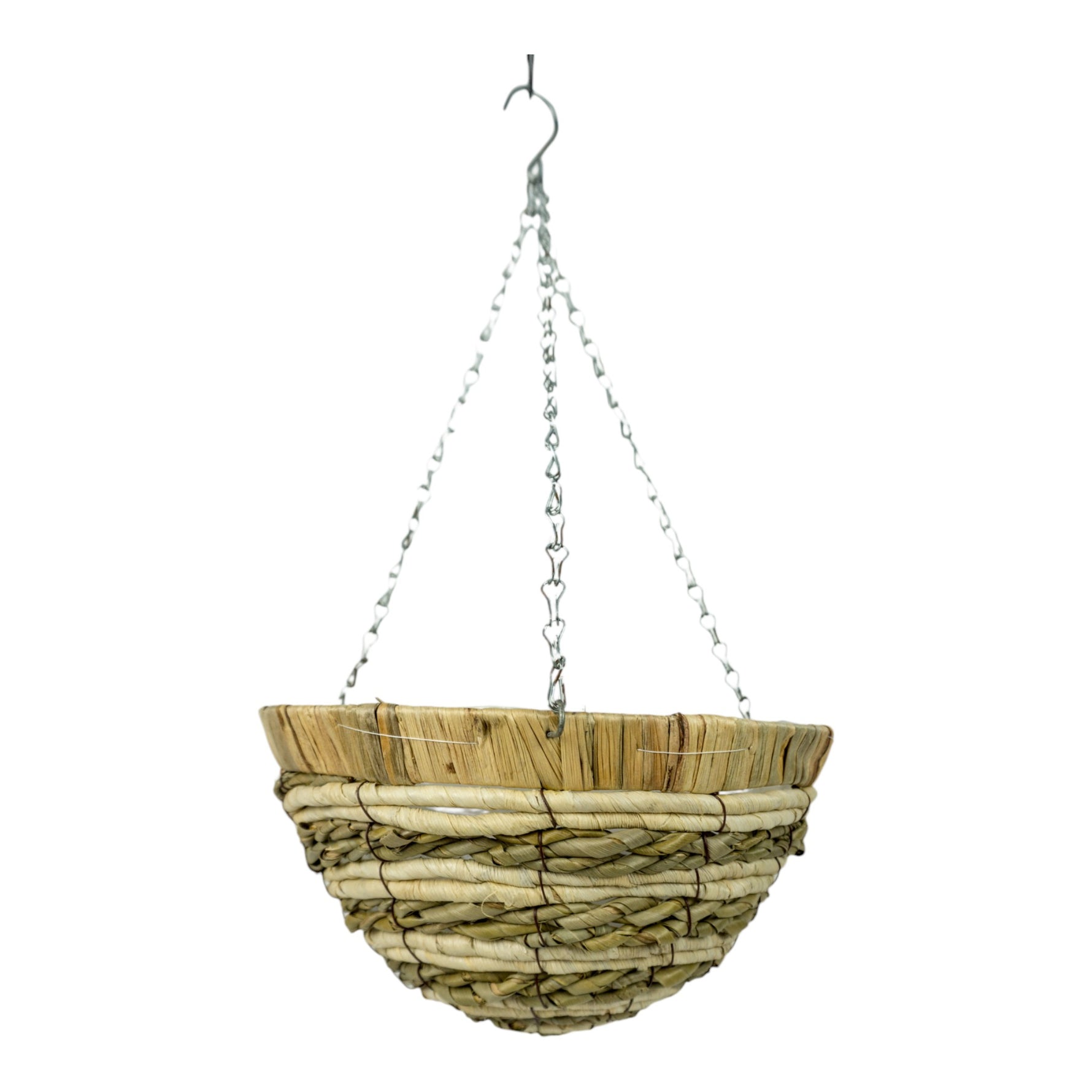 Growers Own Holkham Round Hanging Basket Mountain Grassand Corn Rope wholesale hanging baskets UK wholesale garden supplies hanging baskets bulk