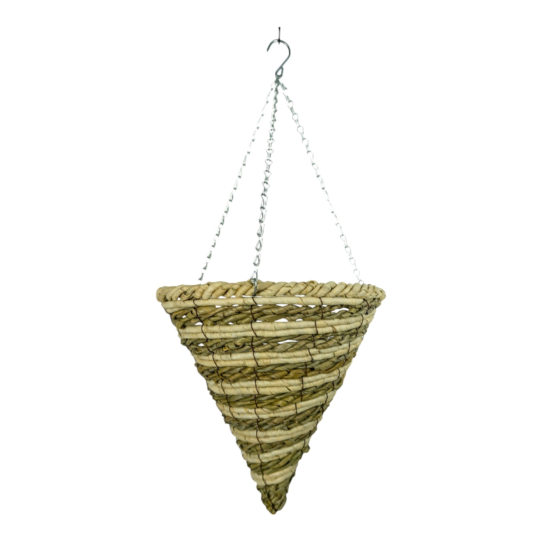 Growers Own Longleat_Cone_Hanging_Basket_-_Mountain_Grass_and_Corn_Rope_Box_of_20 wholesale hanging baskets UK wholesale garden supplies hanging baskets bulk