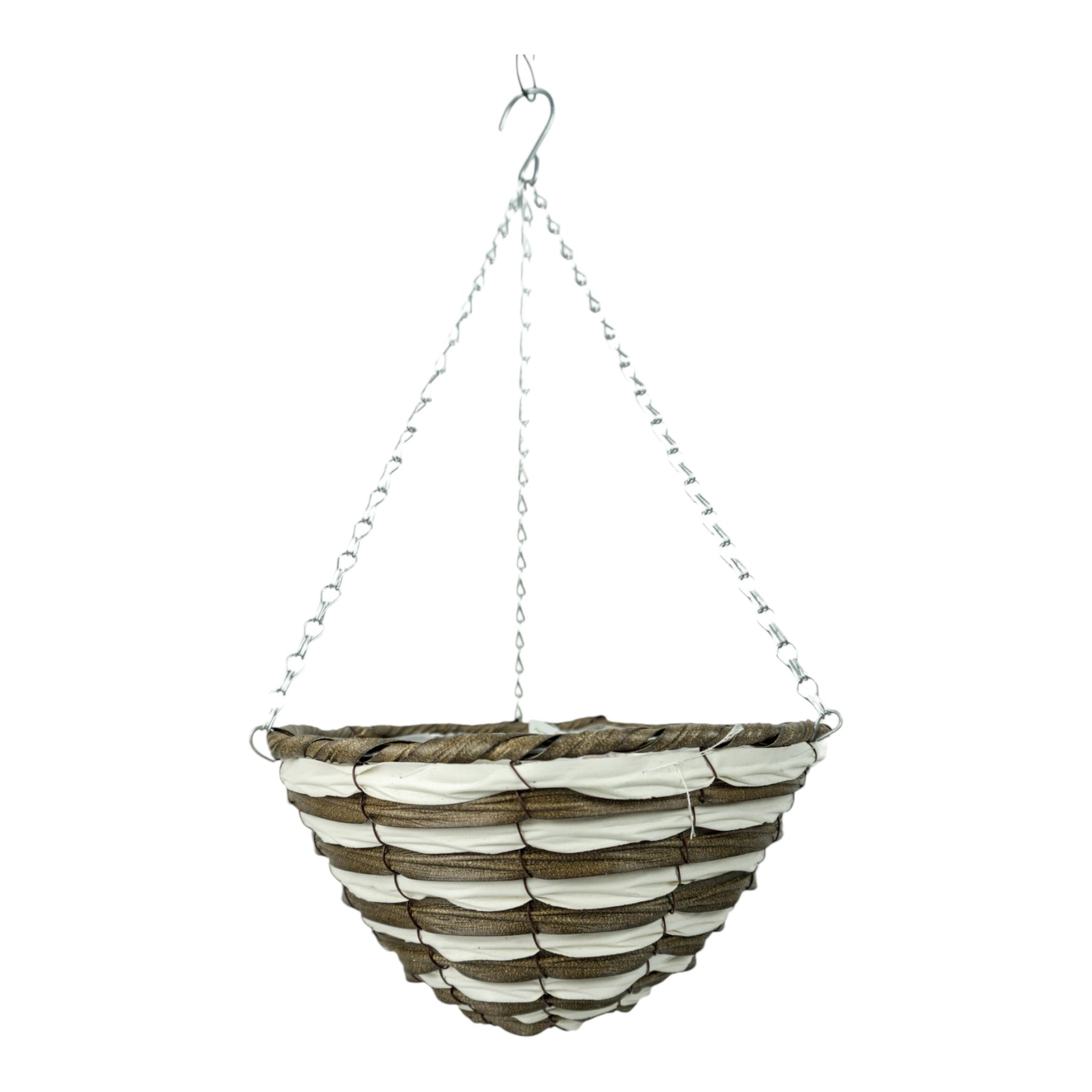 Growers Own Petworth Round Plastic Rattan Hanging Basket wholesale hanging baskets UK wholesale garden supplies hanging baskets bulk