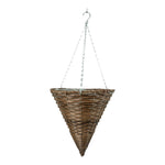 Growers Own Wentworth Cone Plastic Rattan Hanging Basket wholesale hanging baskets UK wholesale garden supplies hanging baskets bulk