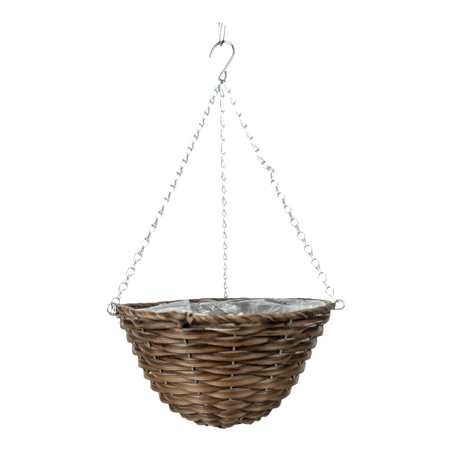 Growers Own Wrest Park Round Plastic Rattan Hanging Basket wholesale hanging baskets UK wholesale garden supplies hanging baskets bulk