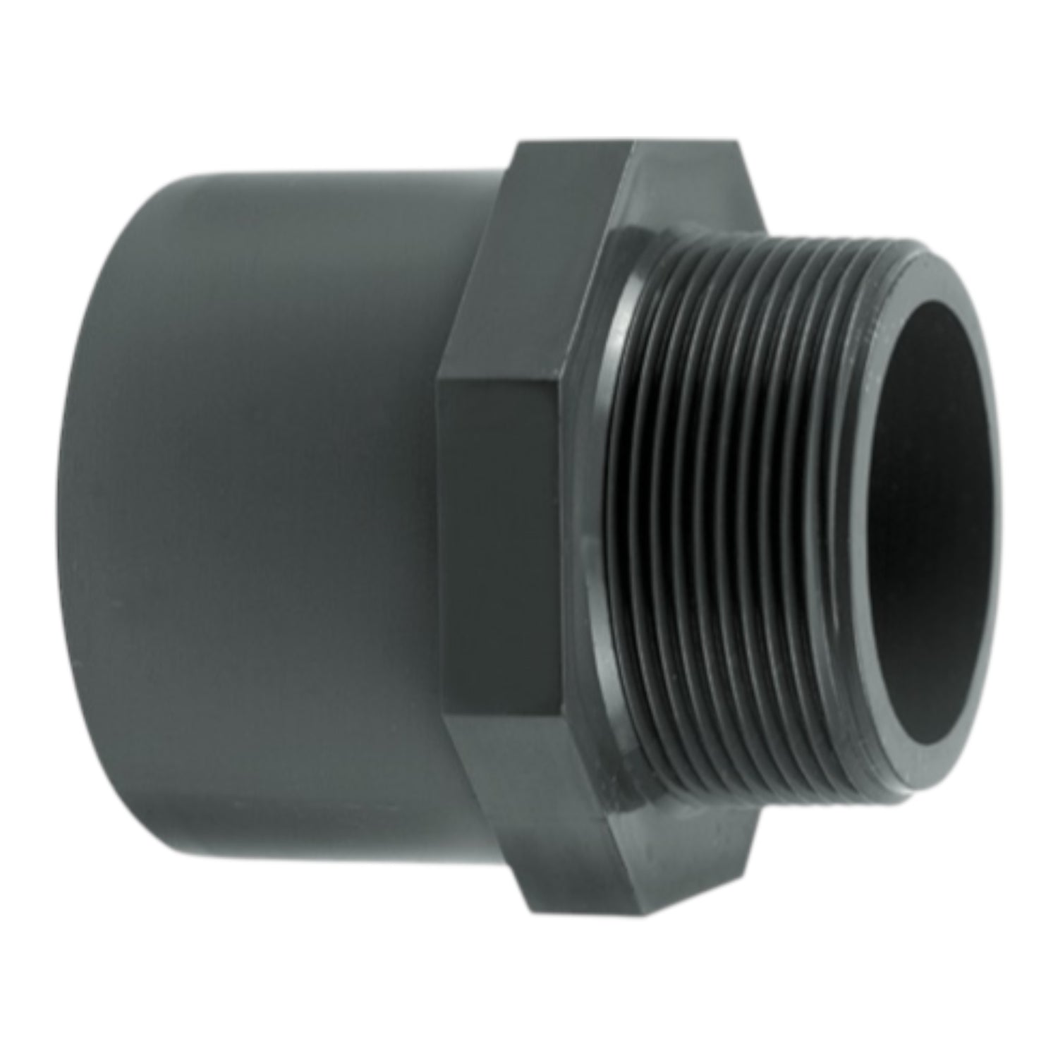 PVC 40/50mm x 1.25" Male Threaded Hexagon Adapter