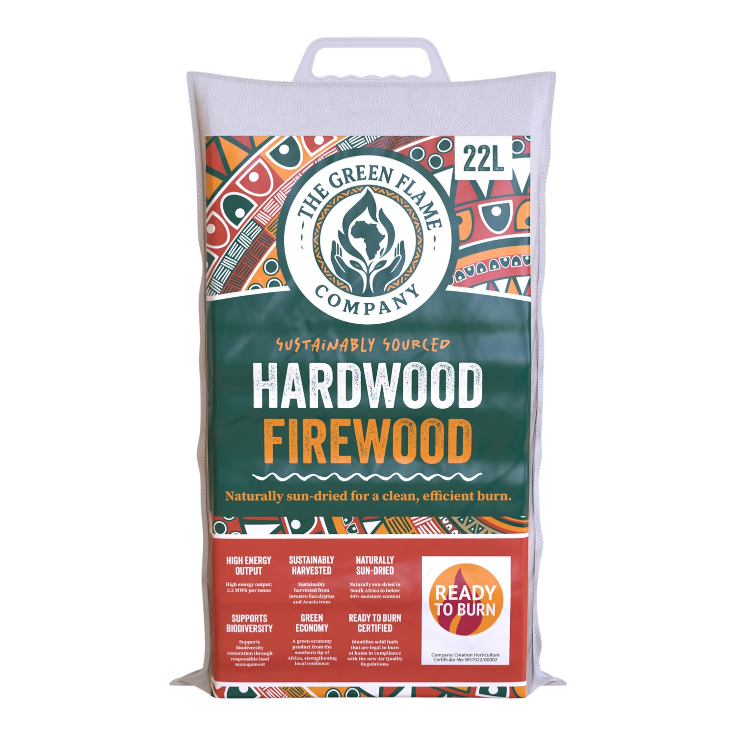 GREEN FLAME - Hardwood Firewood 22L Bag (88 bags per pallet)